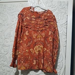 NWT Boho Ruffled Blouse